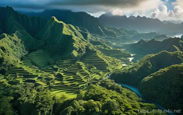 피지 부족 간 전쟁 역사 - A powerful Fijian warrior, in the prime of his life, stands defiantly on a rugged, volcanic outcrop ...
